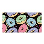 Colorful Donut Seamless Pattern On Black Vector Satin Wrap Front