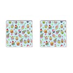 Cupcake Doodle Pattern Cufflinks (Square) Front(Pair)