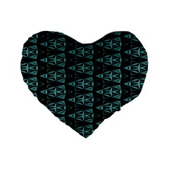 Digital Triangles Standard 16  Premium Heart Shape Cushions by Sparkle