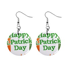 Happy St Patricks Day Design Mini Button Earrings by dflcprintsclothing