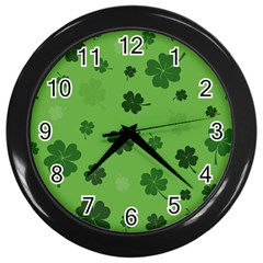 St Patricks Day Wall Clock (black) by Valentinaart