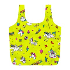 Pattern Unicorns Mermaids Horses Girlish Things Full Print Recycle Bag (l) by Wegoenart