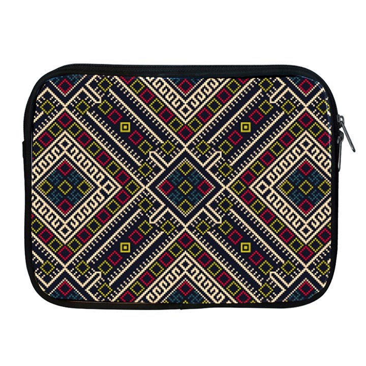 Zentangle Style Geometric Ornament Pattern Apple iPad 2/3/4 Zipper Cases