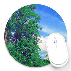 The Deep Blue Sky Round Mousepads by Fractalsandkaleidoscopes