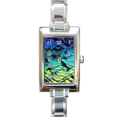 Digital Abstract Rectangle Italian Charm Watch by Sparkle