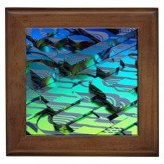 Digital Abstract Framed Tile by Sparkle