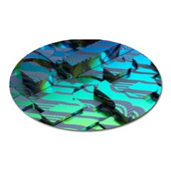 Digital Abstract Oval Magnet by Sparkle