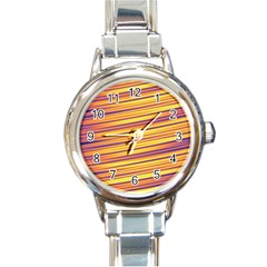 Colorful Strips Round Italian Charm Watch by Sparkle