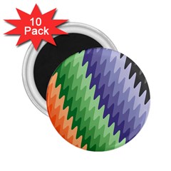 Zigzag Waves 2 25  Magnets (10 Pack)  by Sparkle