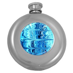 Blue Waves Round Hip Flask (5 Oz) by Sparkle