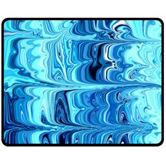 Blue Waves Fleece Blanket (medium)  by Sparkle