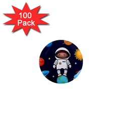 Boy Spaceman Space Rocket Ufo Planets Stars 1  Mini Magnets (100 Pack)  by Vaneshart