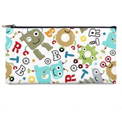 Seamless Pattern Vector With Funny Robots Cartoon Pencil Case by Vaneshart