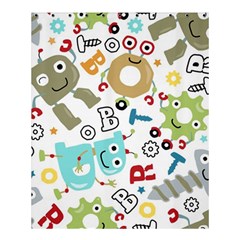 Seamless Pattern Vector With Funny Robots Cartoon Shower Curtain 60  X 72  (medium)  by Vaneshart