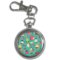 Seamless Pattern With Funny Monsters Cartoon Hand Drawn Characters Unusual Creatures Key Chain Watches by Vaneshart