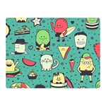 Seamless Pattern With Funny Monsters Cartoon Hand Drawn Characters Unusual Creatures Double Sided Flano Blanket (Mini)  35 x27  Blanket Back