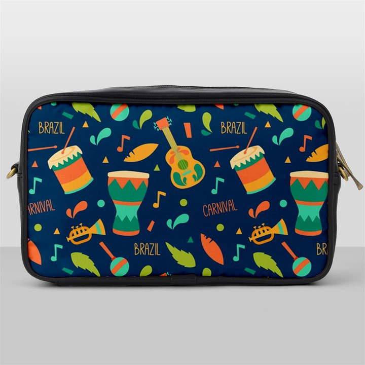 Brazil Musical Instruments Seamless Carnival Pattern Toiletries Bag (One Side)