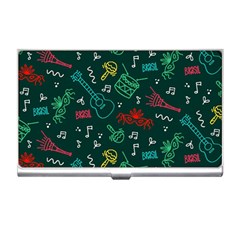 Guitars Musical Notes Seamless Carnival Pattern Business Card Holder by Vaneshart