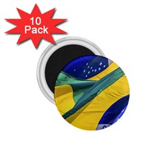 Brazil Flags Waving Background 1 75  Magnets (10 Pack)  by dflcprintsclothing