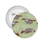 Sloths Pattern Design 2.25  Buttons Front