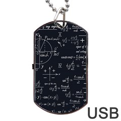 Mathematical Seamless Pattern With Geometric Shapes Formulas Dog Tag Usb Flash (one Side) by Vaneshart