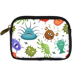 Dangerous Streptococcus Lactobacillus Staphylococcus Others Microbes Cartoon Style Vector Seamless Digital Camera Leather Case by Vaneshart