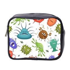 Dangerous Streptococcus Lactobacillus Staphylococcus Others Microbes Cartoon Style Vector Seamless Mini Toiletries Bag (two Sides) by Vaneshart