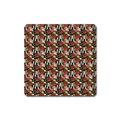 Swimmer 20s Black Square Magnet by snowwhitegirl