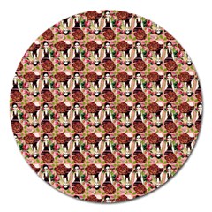 Swimmer 20s Pink Magnet 5  (round) by snowwhitegirl