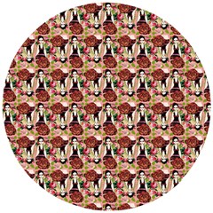 Swimmer 20s Pink Wooden Puzzle Round by snowwhitegirl