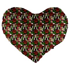 Swimmer 20s Green Large 19  Premium Flano Heart Shape Cushions by snowwhitegirl