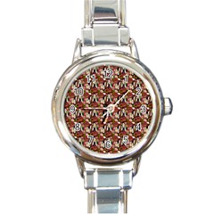 Swimmer 20s Burgundy Round Italian Charm Watch by snowwhitegirl