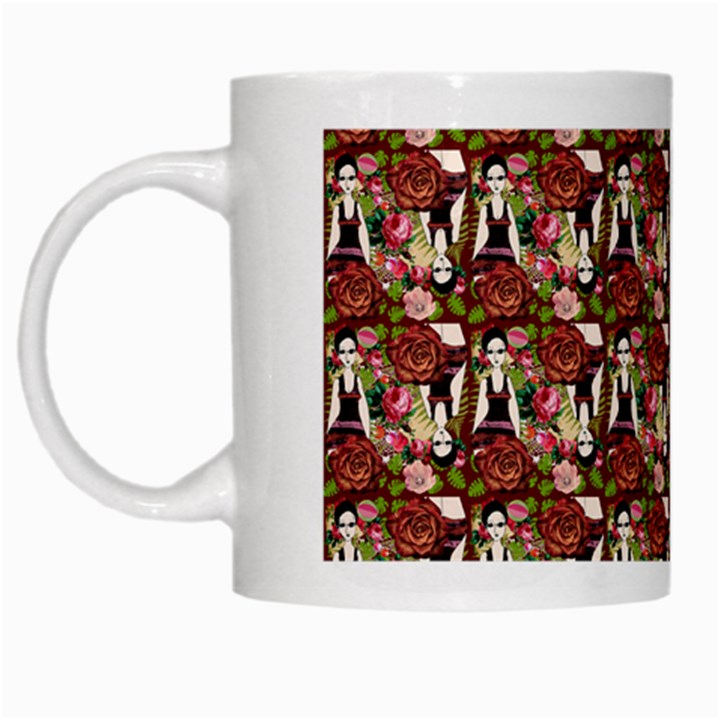 Swimmer 20s Burgundy White Mugs