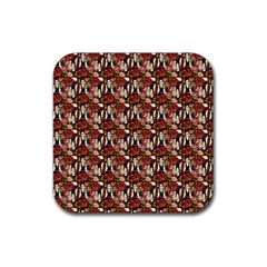 Swimmer 20s Burgundy Rubber Coaster (square)  by snowwhitegirl