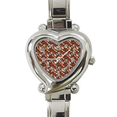 Swimmer 20s Burgundy Heart Italian Charm Watch by snowwhitegirl