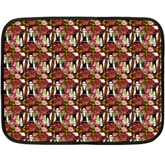 Swimmer 20s Burgundy Fleece Blanket (mini) by snowwhitegirl