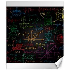 Mathematical Colorful Formulas Drawn By Hand Black Chalkboard Canvas 20  X 24  by Vaneshart