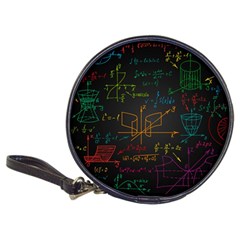 Mathematical Colorful Formulas Drawn By Hand Black Chalkboard Classic 20-cd Wallets by Vaneshart