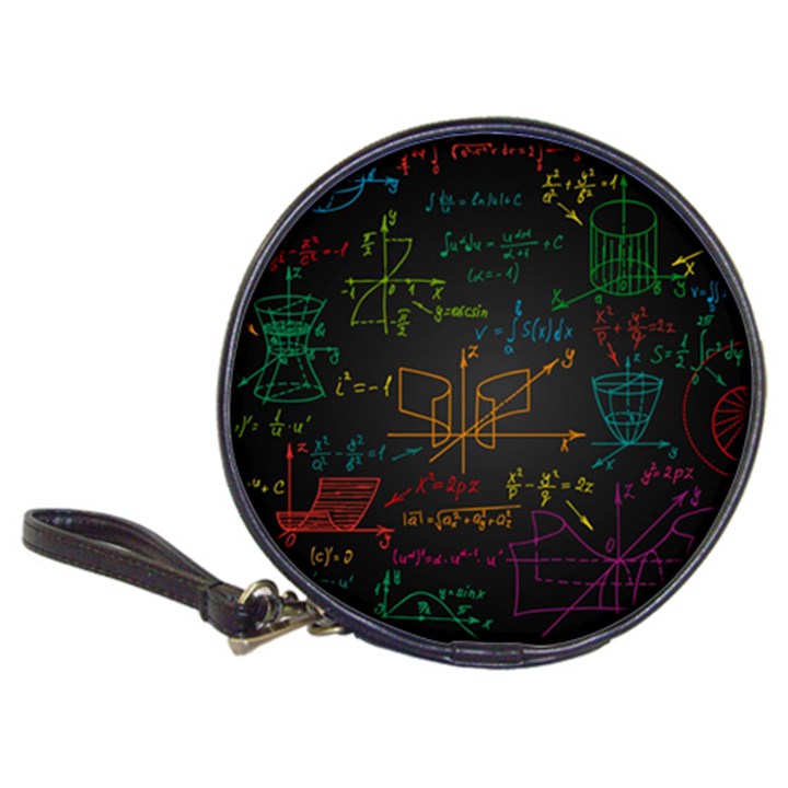 Mathematical Colorful Formulas Drawn By Hand Black Chalkboard Classic 20-CD Wallets