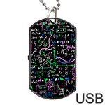 Math Linear Mathematics Education Circle Background Dog Tag USB Flash (Two Sides) Back