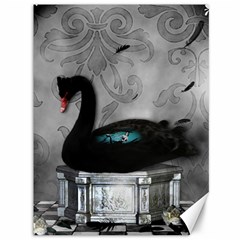 Wonderful Black Swan With Dark Mermaid Canvas 36  X 48  by FantasyWorld7