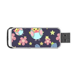 Owl Stars Pattern Background Portable Usb Flash (two Sides) by Vaneshart