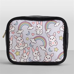 Seamless Pattern With Cute Rabbit Character Mini Toiletries Bag (one Side) by Vaneshart