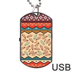 Ethnic Tribal Pattern Background Dog Tag Usb Flash (one Side) by Vaneshart