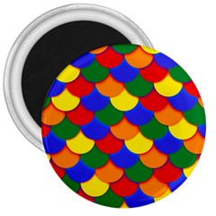 Gay Pride Scalloped Scale Pattern 3  Magnets by VernenInk