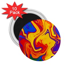 Gay Pride Swirled Colors 2 25  Magnets (10 Pack)  by VernenInk