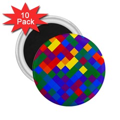 Gay Pride Diagonal Pixels Design 2 25  Magnets (10 Pack)  by VernenInk