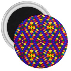 Gay Pride Geometric Diamond Pattern 3  Magnets by VernenInk