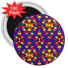 Gay Pride Geometric Diamond Pattern 3  Magnets (100 Pack) by VernenInk