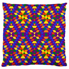 Gay Pride Geometric Diamond Pattern Large Cushion Case (one Side) by VernenInk